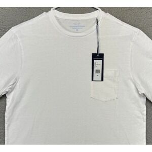 Vineyard Vines Shirt Men Medium White Cap Blank Pocket Tee T-Shirt Crew Neck NEW